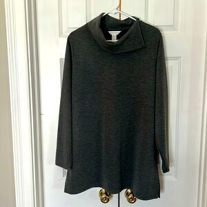 Christopher & Banks Charcoal Gray Tunic Top